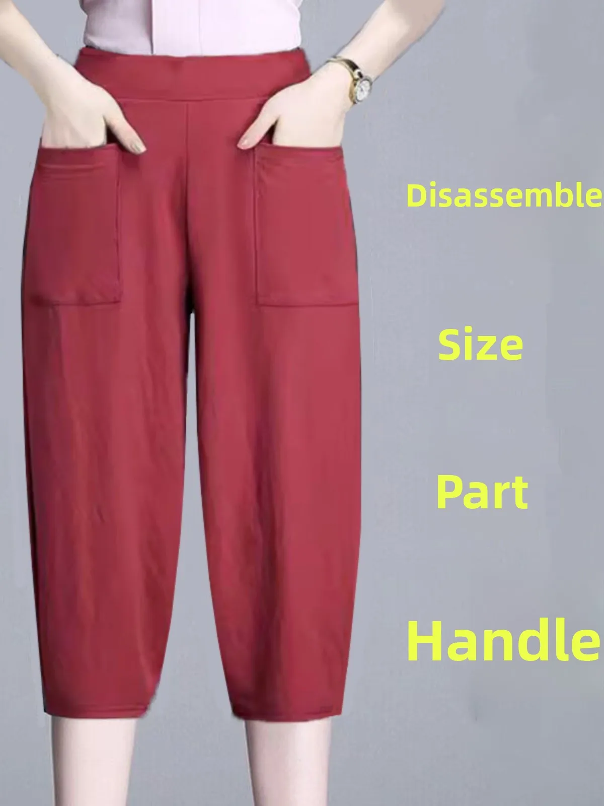 Loose Women's Seven-Foot Pants Summer Thin New 2025 Harlan plus Size Versatile Casual Mom's Pants High Waist Other Material