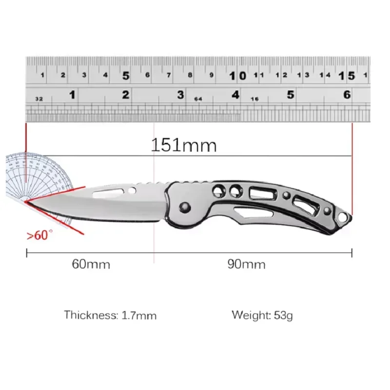 Stainless Steel EDC Folding Knife Outdoor Camping Survival Tactical Hunting Self-defense Knives Keychain Fruit Pocket Knife