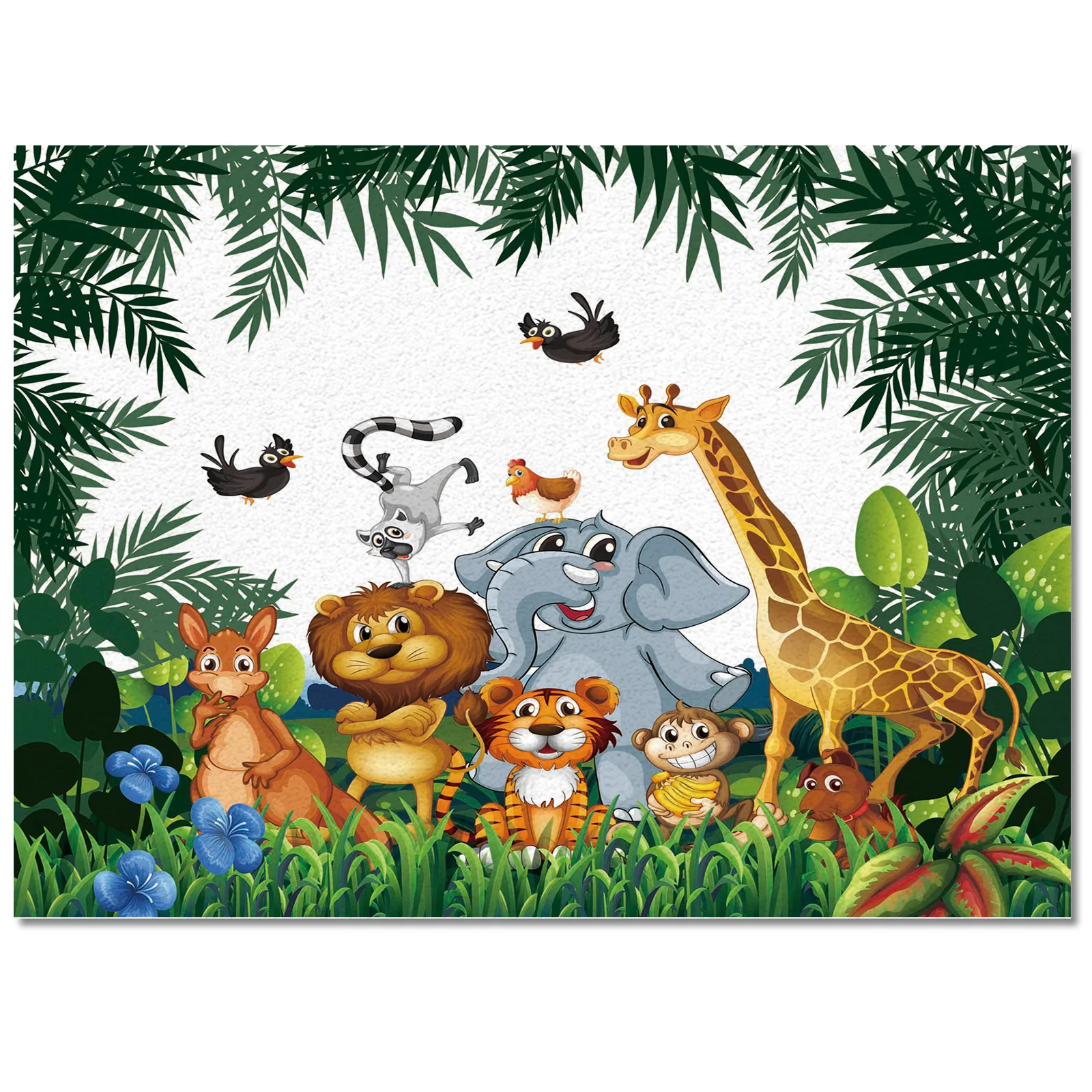 Jungle Cartoon Animal Giraffe Lion Carpets for Living Room Home Decor Large Area Carpet In Bedroom Children Crawling Mat