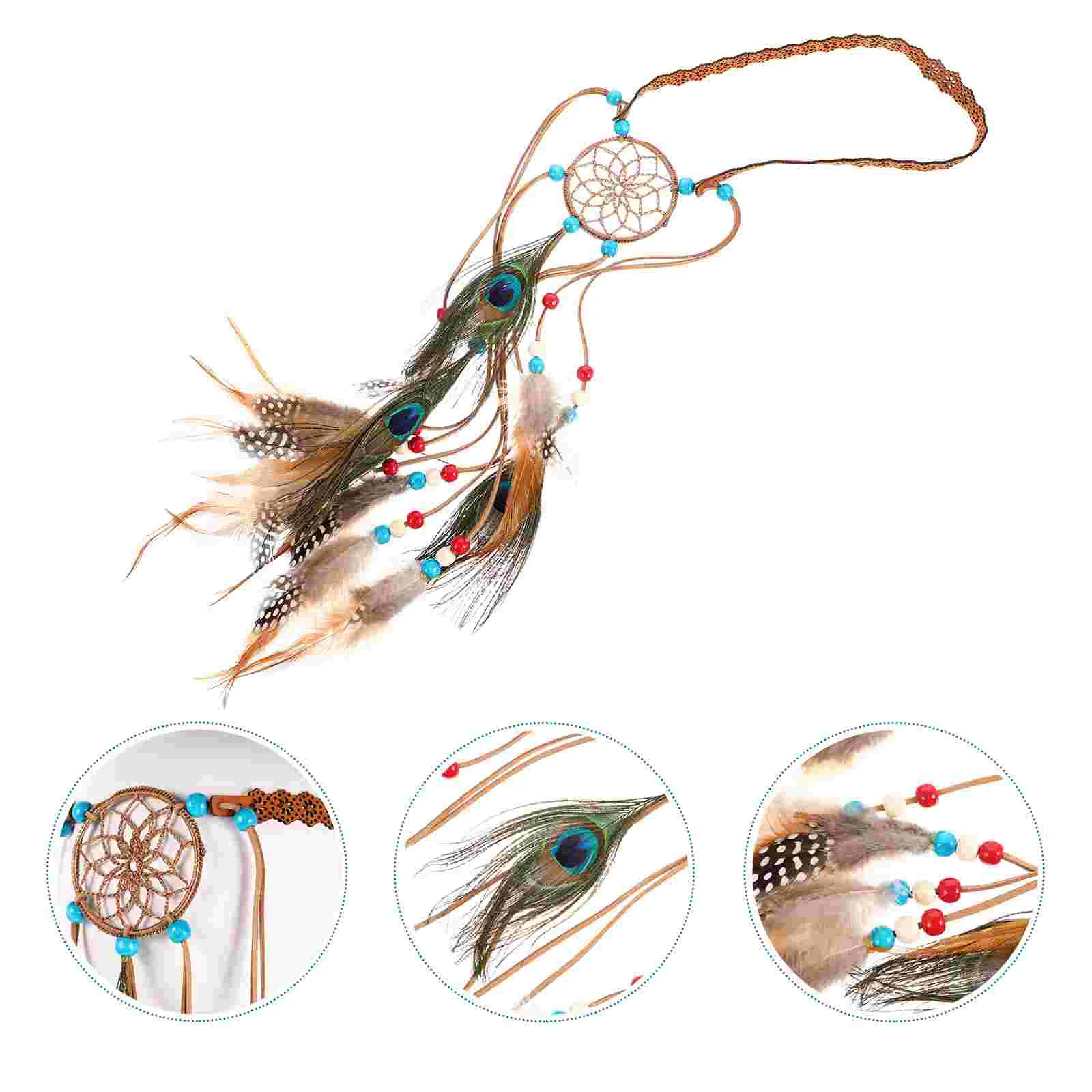 

Повязка на голову с перьями, аксессуары для волос, богемный галстук, повязка для волос, кольцо, шарф для девочек, головной убор