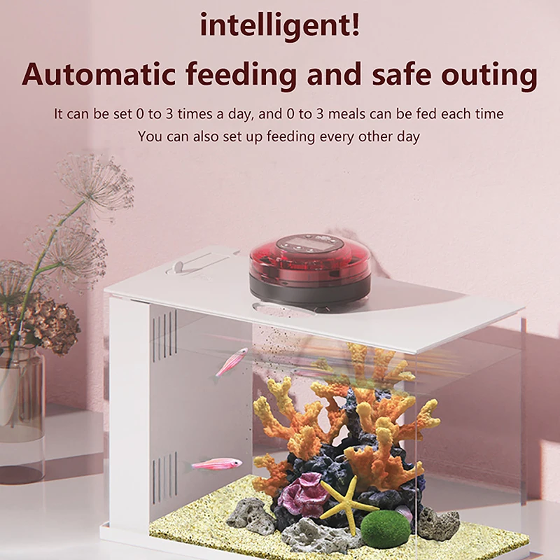 Automatic Fish Feeder For Aquarium Automatic Food Dispenser With Timer Rechargeable Timer Feeder With LCD Display