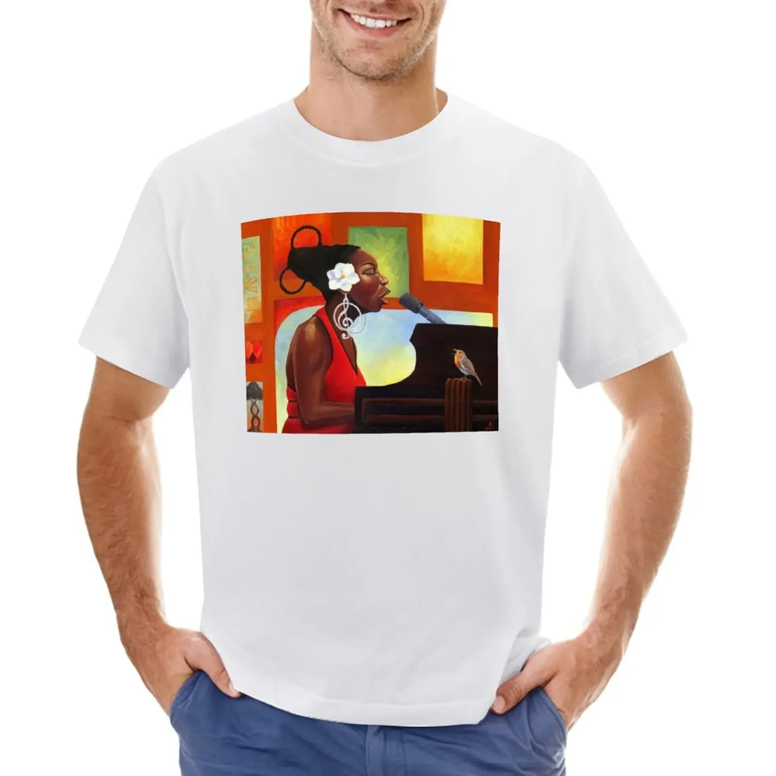 Songbird (Nina Simone) T-shirt shirts graphic tees quick drying mens t shirts casual stylish