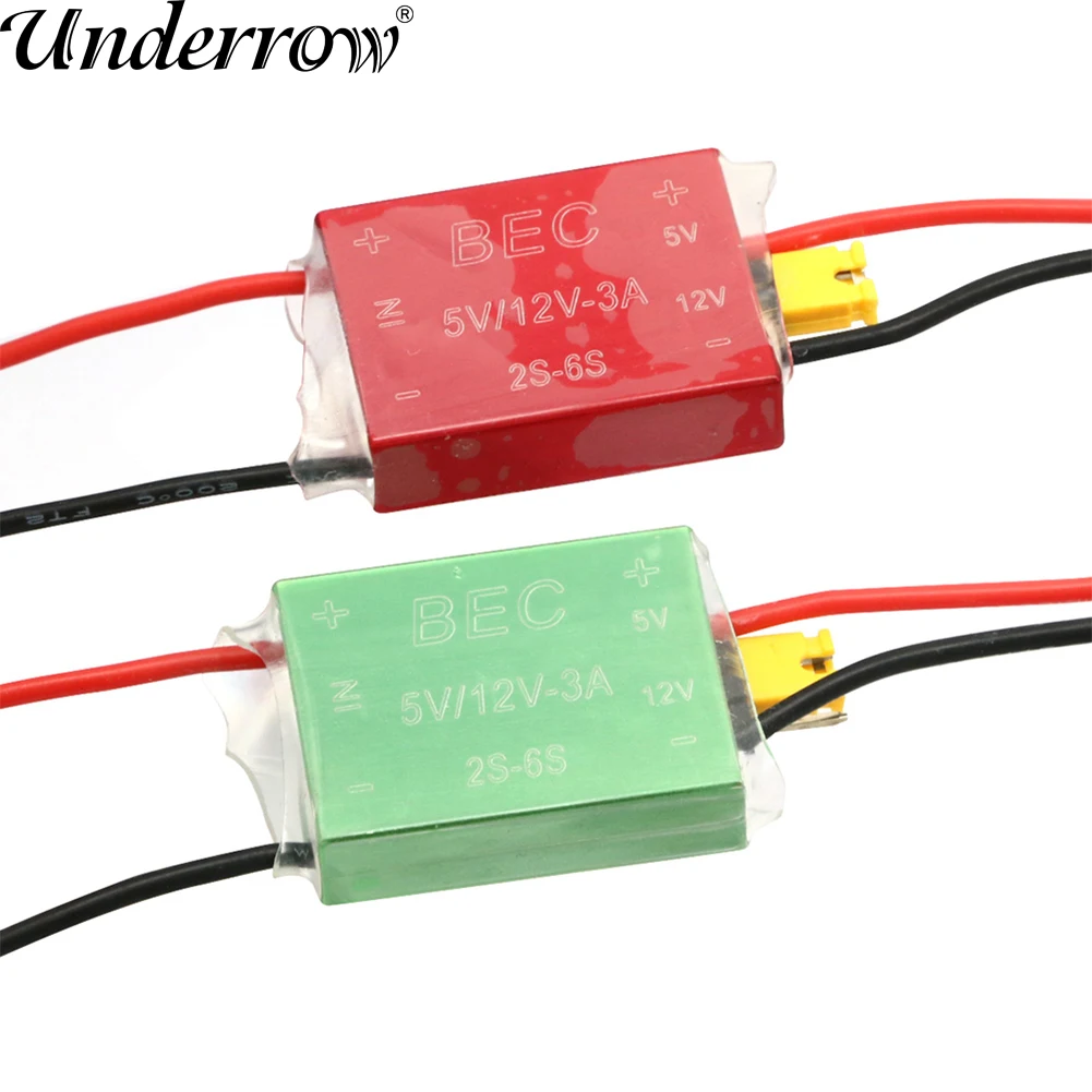 RC 5V / 12V 2S~6S RC UBEC 5V 3A Lowest RF Noise BEC Full Shielding Antijamming Switching Regulator For FPV Airplane