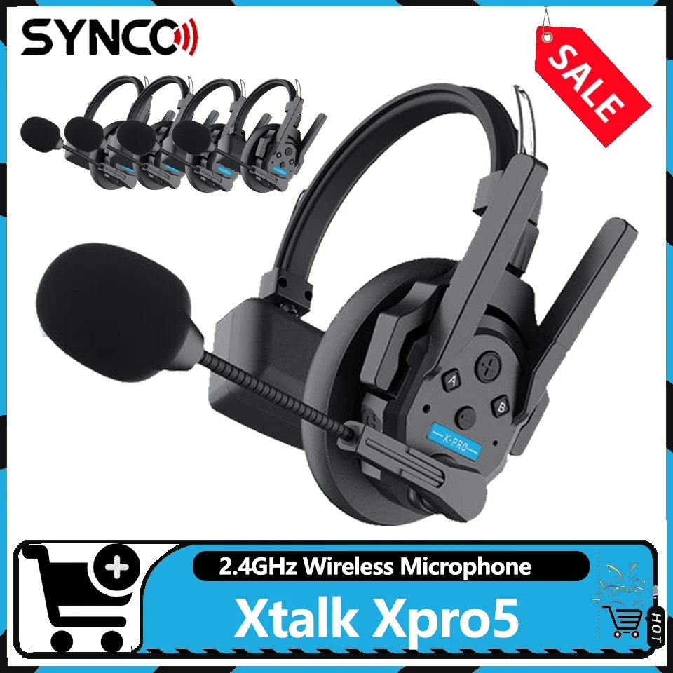 

Беспроводная гарнитура Synco Xtalk Xpro5 с шумоподавлением для командной работы (5 пользователей), мониторинг в реальном времени