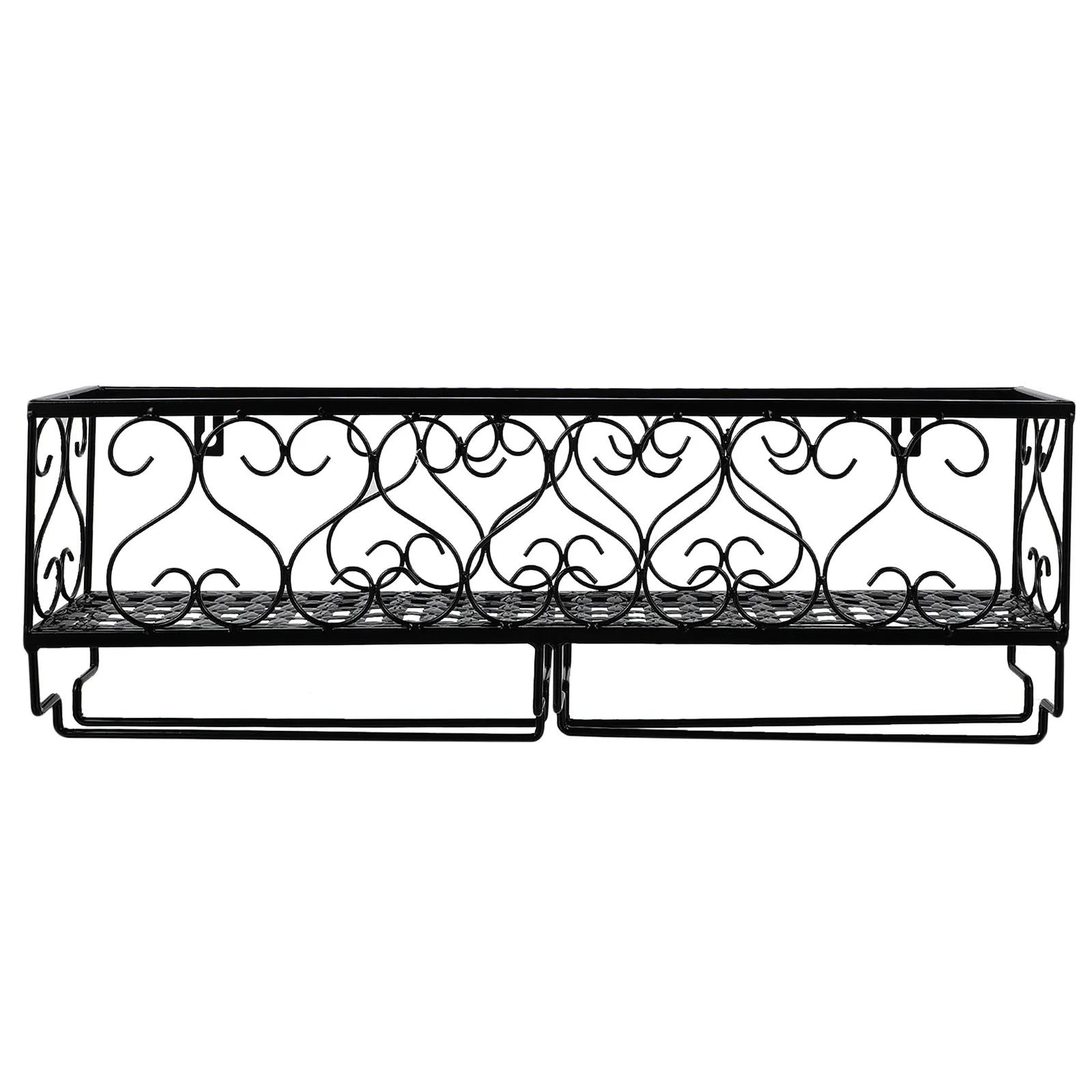 1Pcs Wall Mounted Wine Rack Heavy Duty Metal Wine Glass Holder for 6 Bottles Inverted Storage Retro Black Electroplated Wall