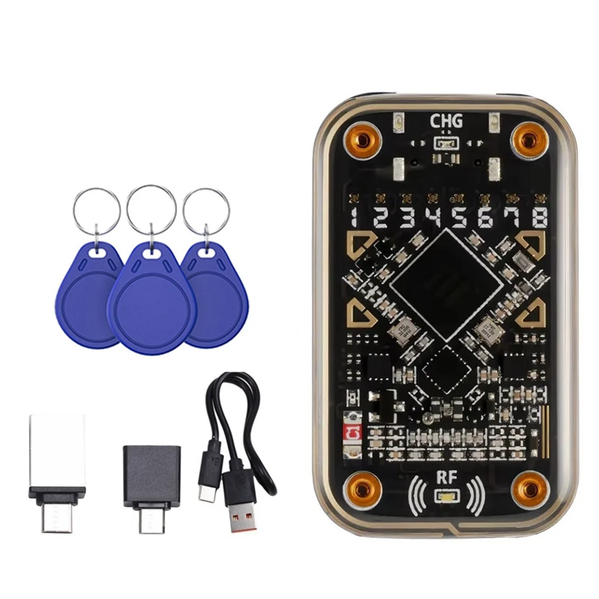 

T80C Chameleon Ultra Contactless Smart Card Emulator RFID Smart Chip Reader+3xUID Keychain Compliant to NFC Read Writer