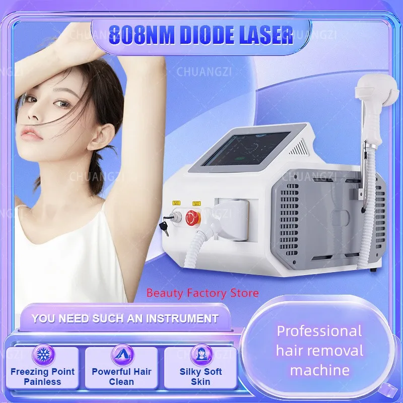 

Portable Diode Hair Removal Machine Professional epilation Painless 3 Wavelength 755nm 808nm1064nm for Best Results