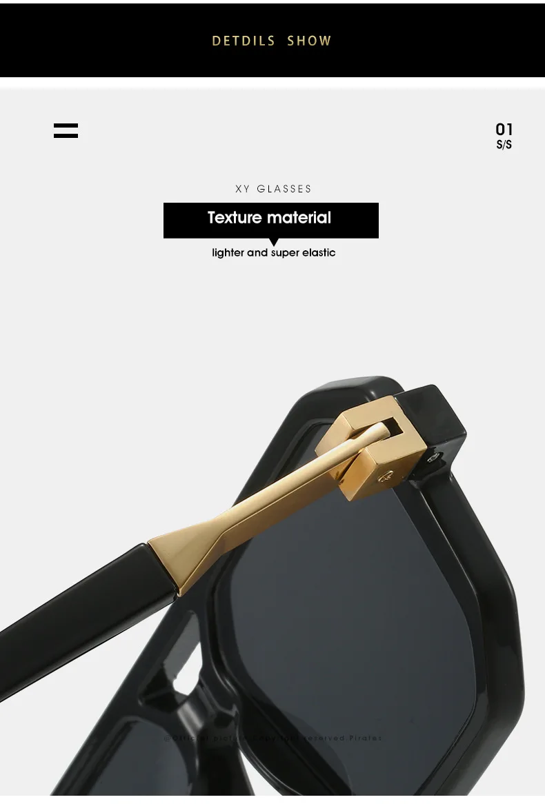Punk Sonnenbrille Männer Marke Designer Quadrat Sonnenbrille UV400 Mode Cool Shades Frauen – Detail 12