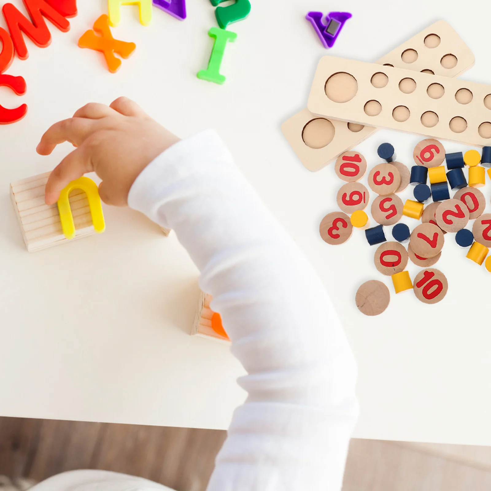 1Set Arithmetik Zählen Set Kreative Holz Pädagogisches Mathematik Lernen Hilfe Kinder Klassenzimmer Liefert Anzahl Passenden Spielset