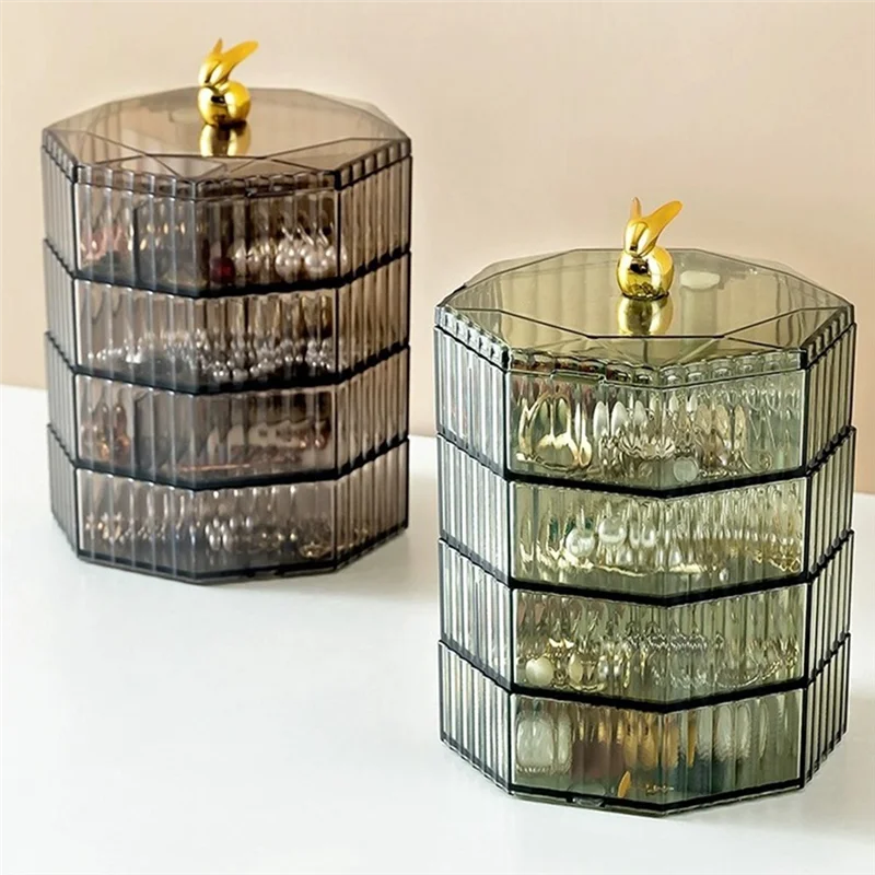 BHBD-ジュエリーボックス、ハンドル付きアクリルジュエリーオーガナイザー、女性や女の子向けのクリアジュエリーボックス、メイクアップオーガナイザー、耐久性のあるブラック