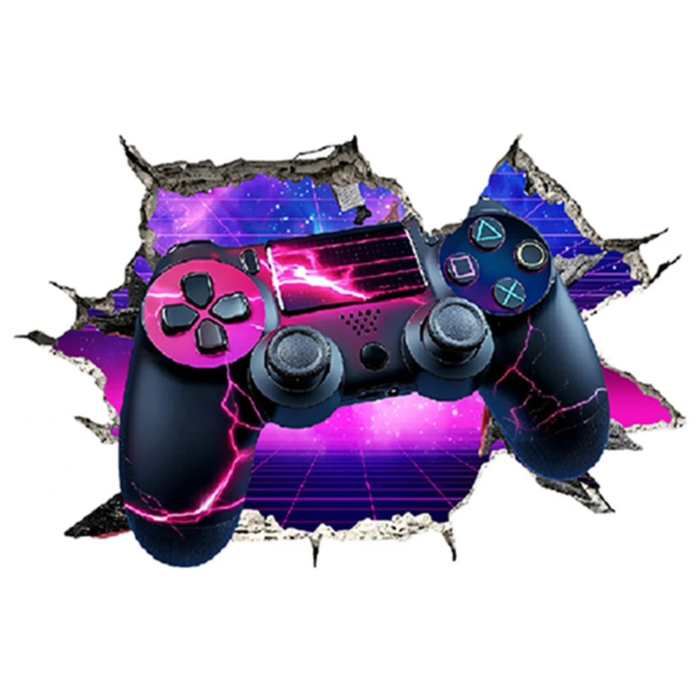 Grande affiche murale de jeu, autocollants muraux en vinyle pour console de jeux aux couleurs éblouissantes, décoration intérieure pour chambre d'enfant et zone gamer
