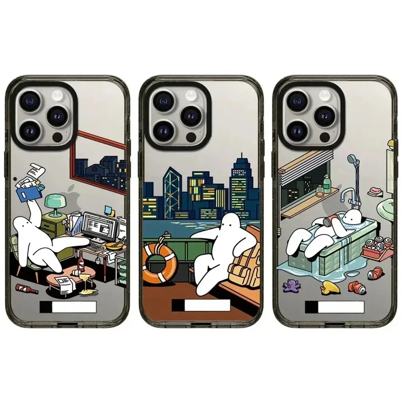 

2.5 Acrylic Cartoon Guy iPhone 12 13 15 14 16 Pro Max Protective Case, Fits iPhone 16 Pro Max