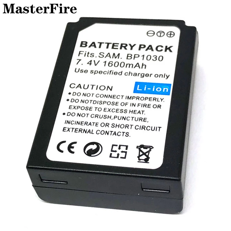 

7.4V 1600mah Rechargeable Li-ion Battery Pack BP1030 BP1130 BP-1030 for Samsung NX200 NX300 NX1000 NX210 NX1100 NX500 Batteries