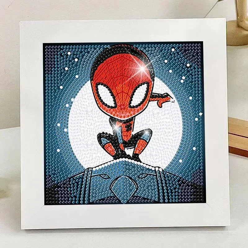 Cartoon Diamond Stickers Children's Handmade Diy Yoda Stitch Crystal Round Full Diamond Decorative Gifts