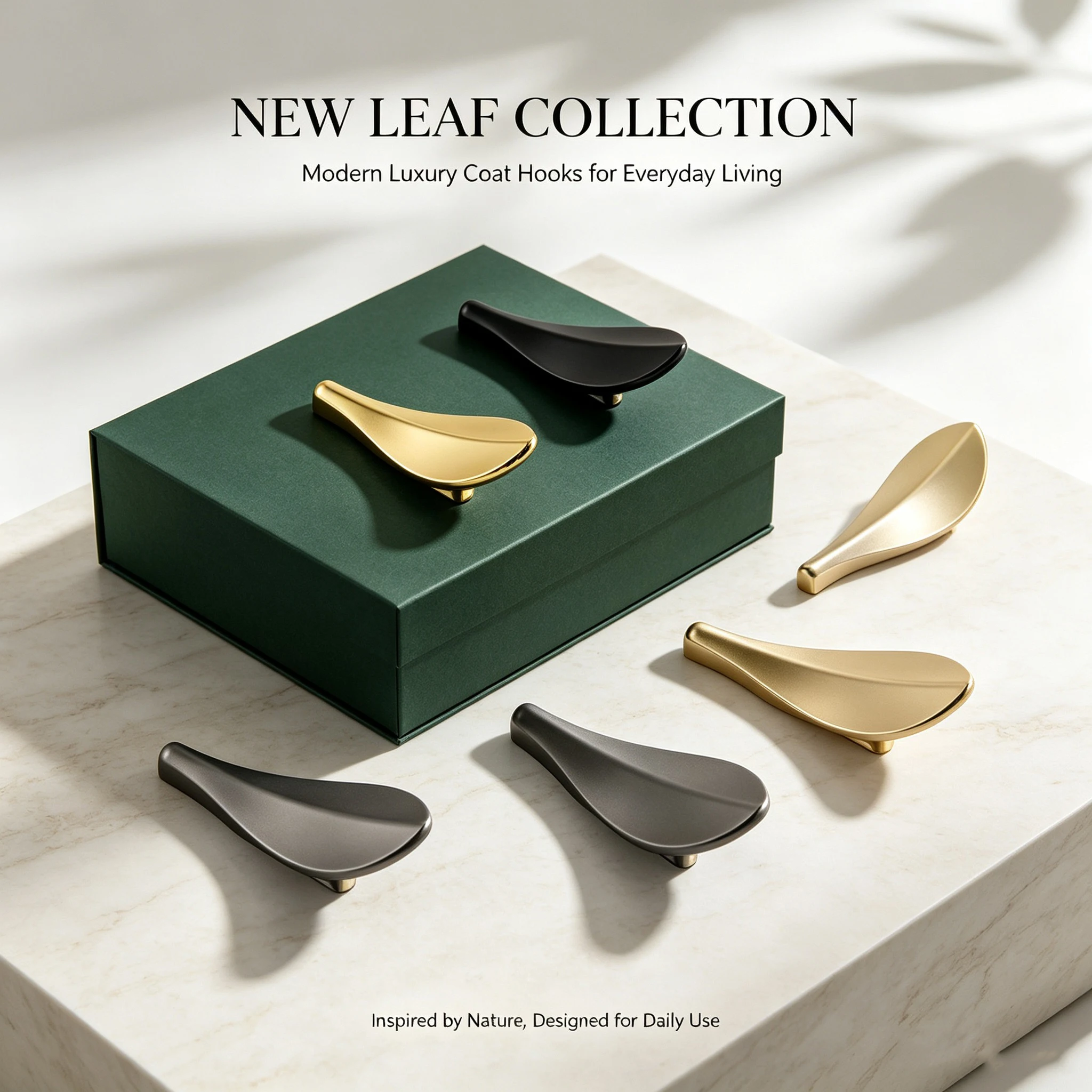 Creative Leaf Coat Towel Hooks Door Back Keys Clothes Bag Hanger Hook Light Luxury Bathroom Robe Coat Organizer Hardware Hook