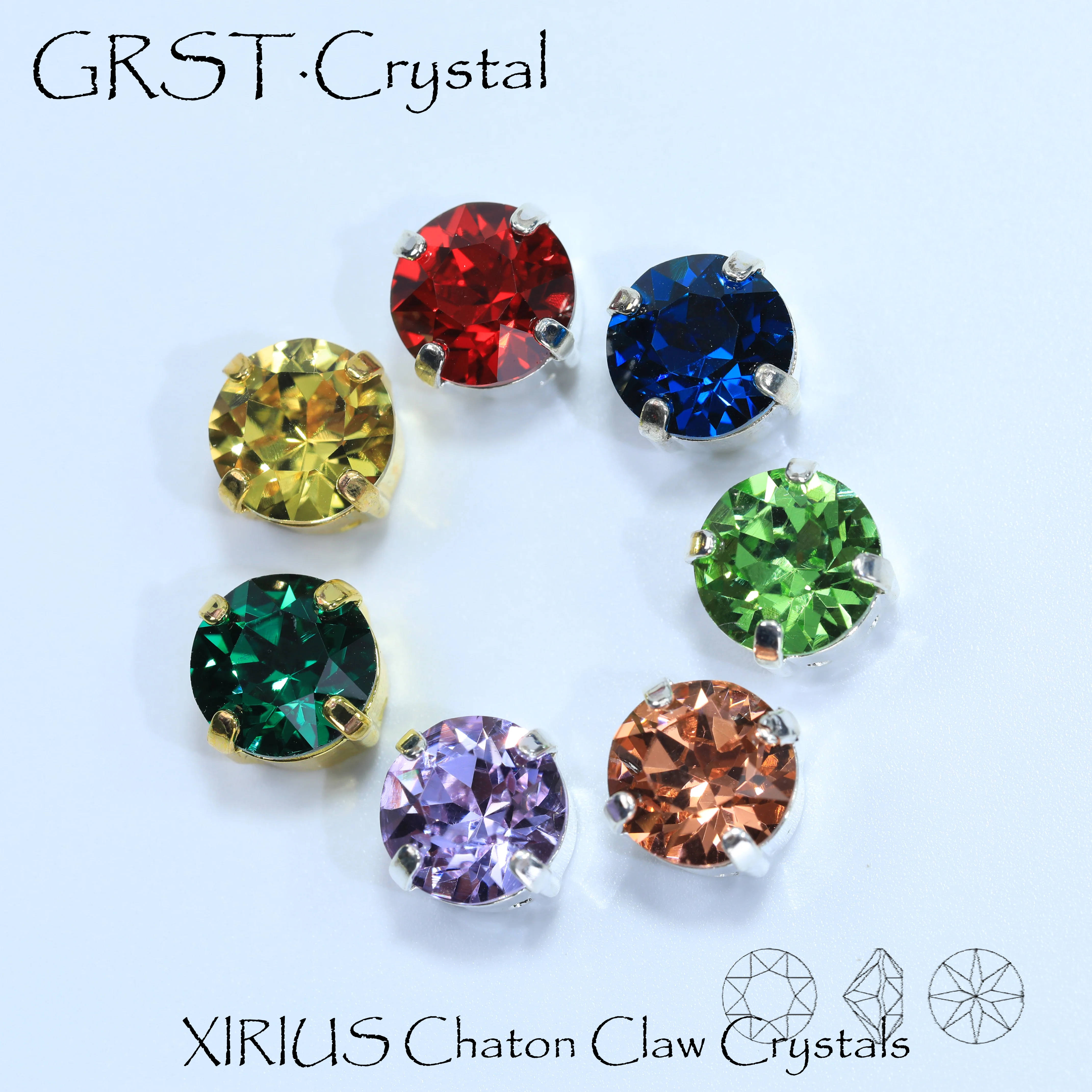 XIRIUS Chaton Aufnähbare Krallenfassung Strasssteine K9 Glas Strass mit Folienboden Hochglänzender Kunststoffkristall für Hochzeitskleider – Detail 6