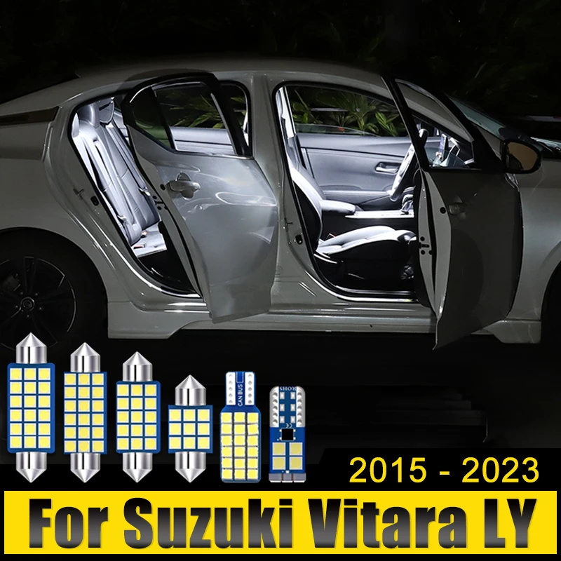 

For Suzuki Vitara LY 2015 2016 2017 2018 2019 2020 2021 2022 2023 5pcs Car LED Bulbs Interior Dome Lamps Trunk Light Accessories