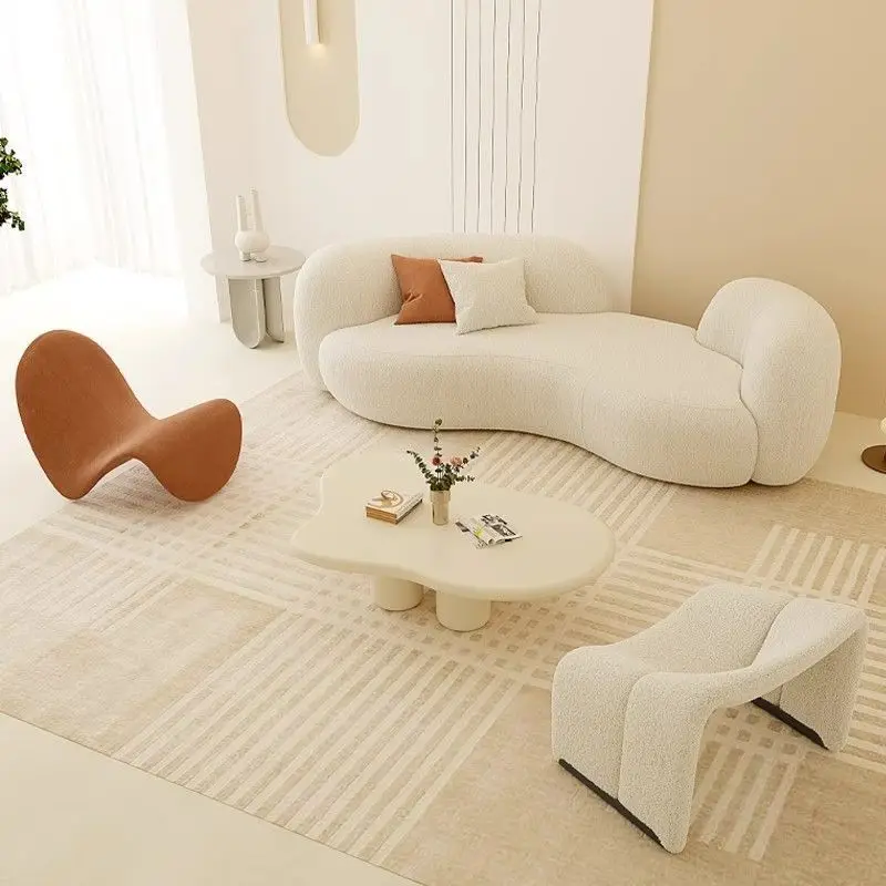 Cream wind special-shaped sofa modern simple living room small apartment beauty salon clothing store reception lounge area