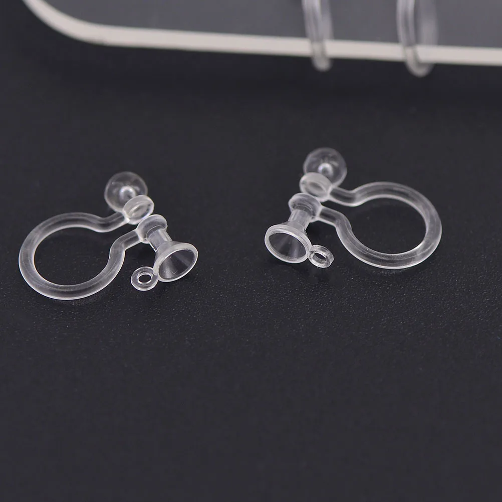 

30 pcs U Shaped Transparent Resin For Diy Jewelry Making With Ear Clips Resin Ear Clips Earrings Accessory