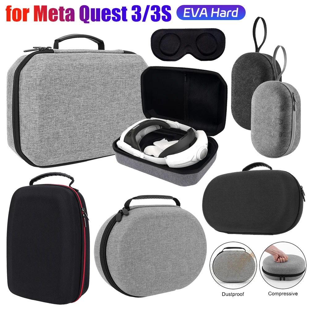 Portable Carrying Case For Meta Quest 3 Travel Case VR Larger Capacity Storage Bag For Quest 3 Protective EVA Bag VR Accessories