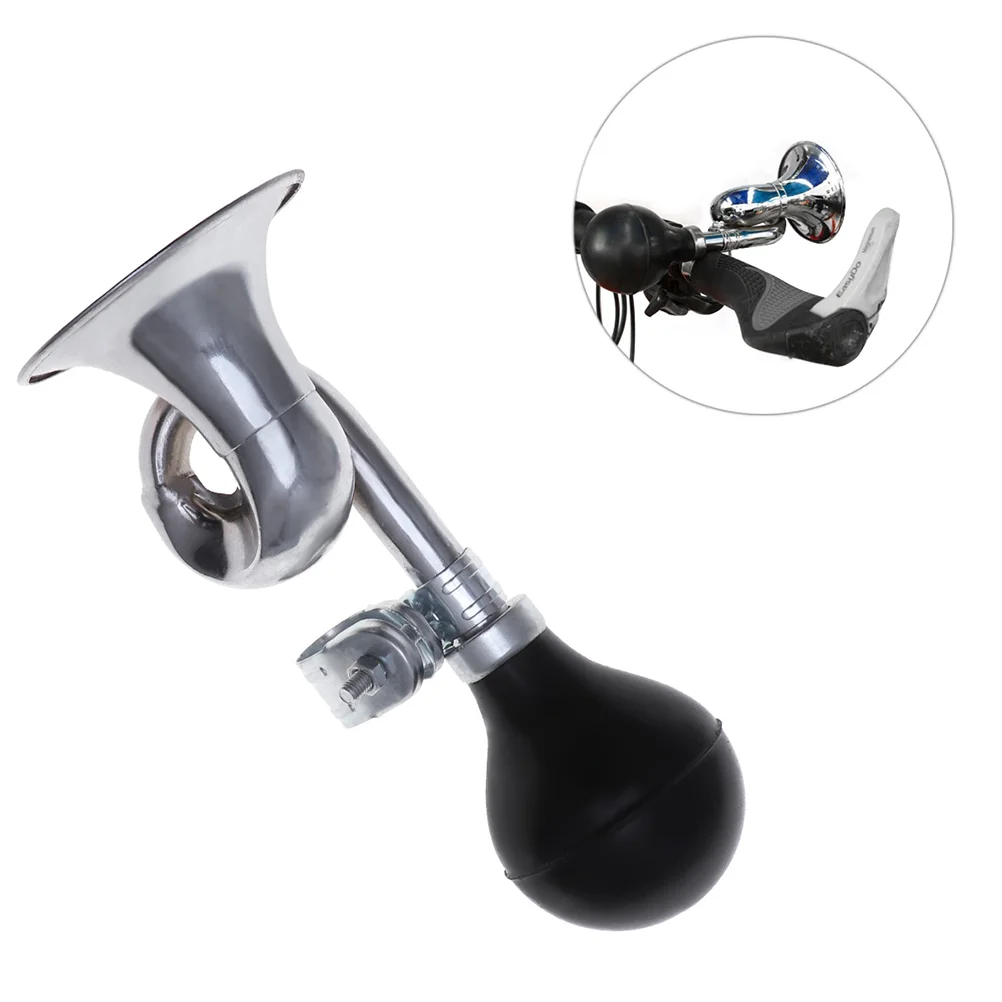 

2 Pcs Bike Horn Loud Air Horn Handlebar Alarm Cycling Bell Rubber Bulb Trumpet 222mm Aluminum Alloy Non Rust Easy