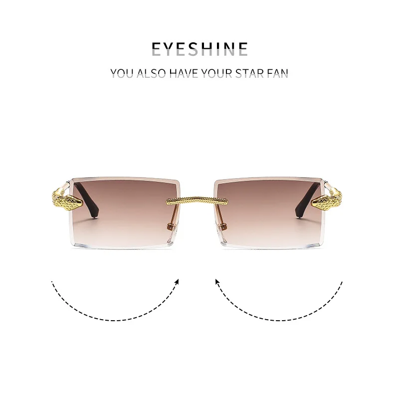 Withyoo 2025 Occhiali da sole polarizzati quadrati senza cornice UV400 per uomini e donne Occhiali stile punk con gambe a serpente