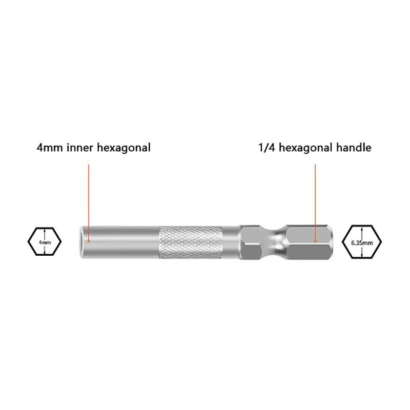 2pcs Hex Shank 6.35mm To 4mm Insert Bit Adapter Electric Screwdriver Socket Holder Micro Bit Adapter Magnetic Holder Tools