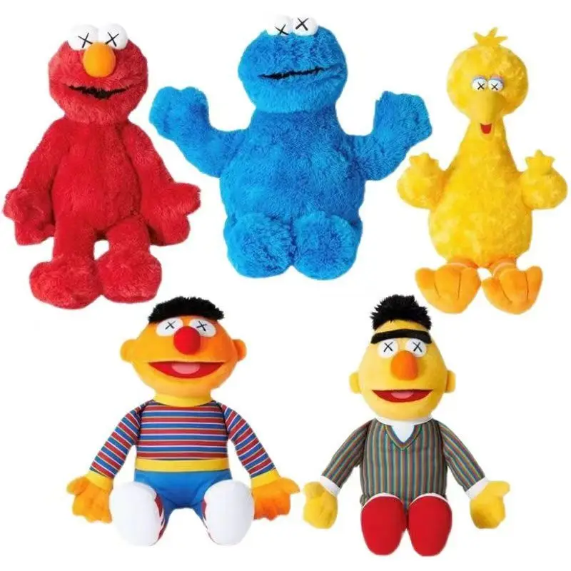 Cartoon 30cm Sesame Street Plush Doll Red Elmo Blue Cookie Guy Yellow Big Bird Plush Toys Super Soft Children's Birthday Gift