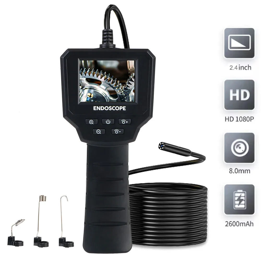 Pipe Sewer Inspection Borescope 2.4 IPS Screen Repair tool Camera Digital Inspection Endoscope IP67 Waterproof