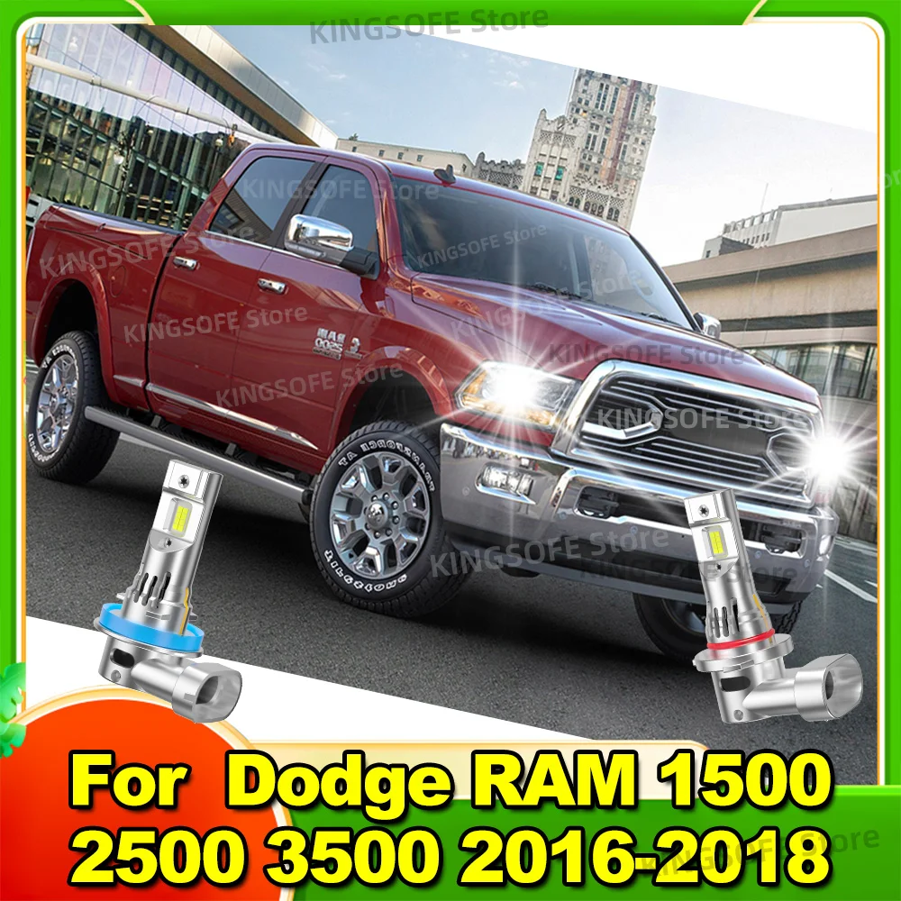 2/4Pcs LED Headlights 50000LM High Low Beam Auto Light 6000K For  Dodge RAM 1500 2500 3500 2016 2017 2018