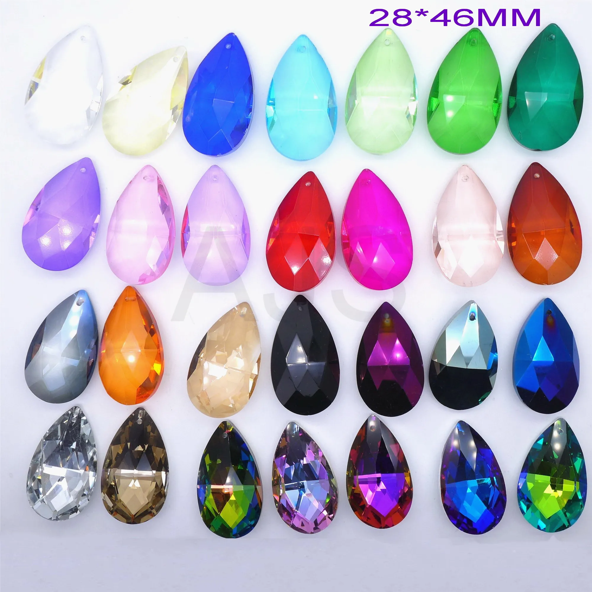 10pc 50MM 6106 Crystal Pendants Tear Drop Almond Pear Suncather Hanging Prims Chandelier Lamp Lights Decoration Free Shipping AB