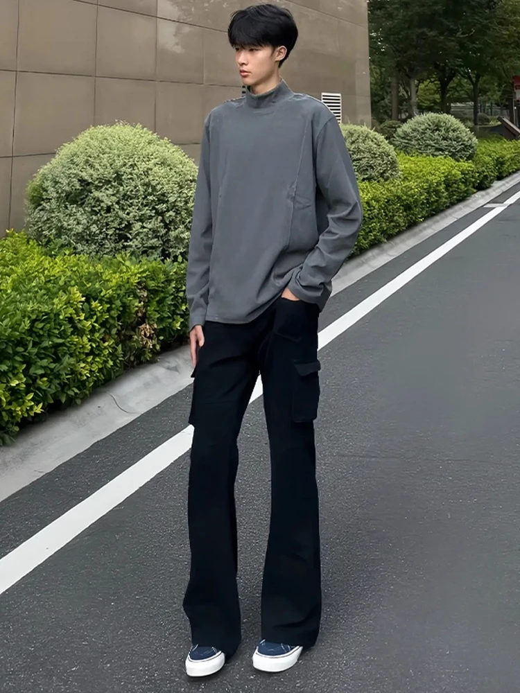 

Cleanfit Ретро Bla Рабочие брюки Мужские американские брюки High Street с микро-расклешенными брюками с высокой талией Slim Vibe Прямые джинсы