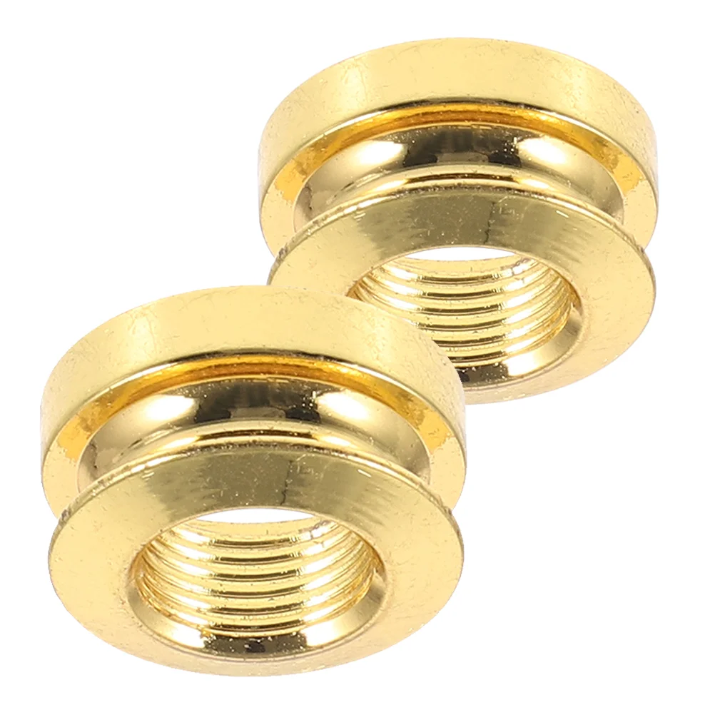 

2 Pcs Guitar Pickup Socket Classical Strap Bass Buttons Pin End Acoustic Cap Copper Pins Endpin Jack