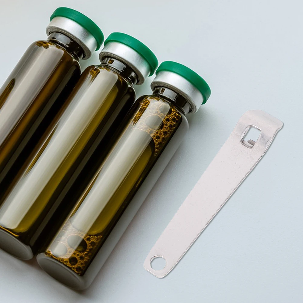 

6pcs Stainless Steel Mini Bottle Opener Portable Vial Decapper Tool Keychain Can Opener For Oral Medicine Caps