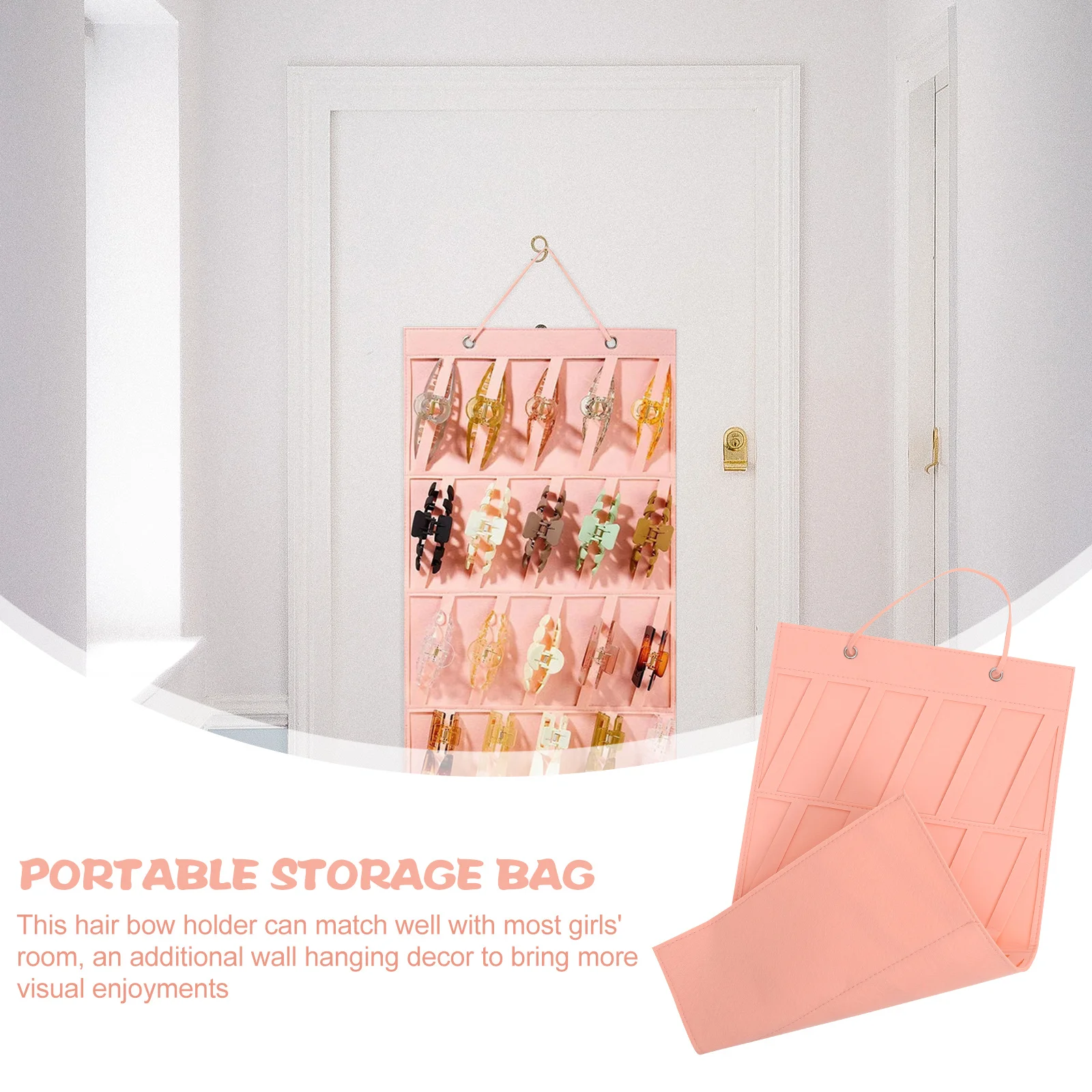 

Hanging Jewelry Organizer Necklace Holder Durable Wall Storage Pouch Headband Wall Pouch Accessories Organizer