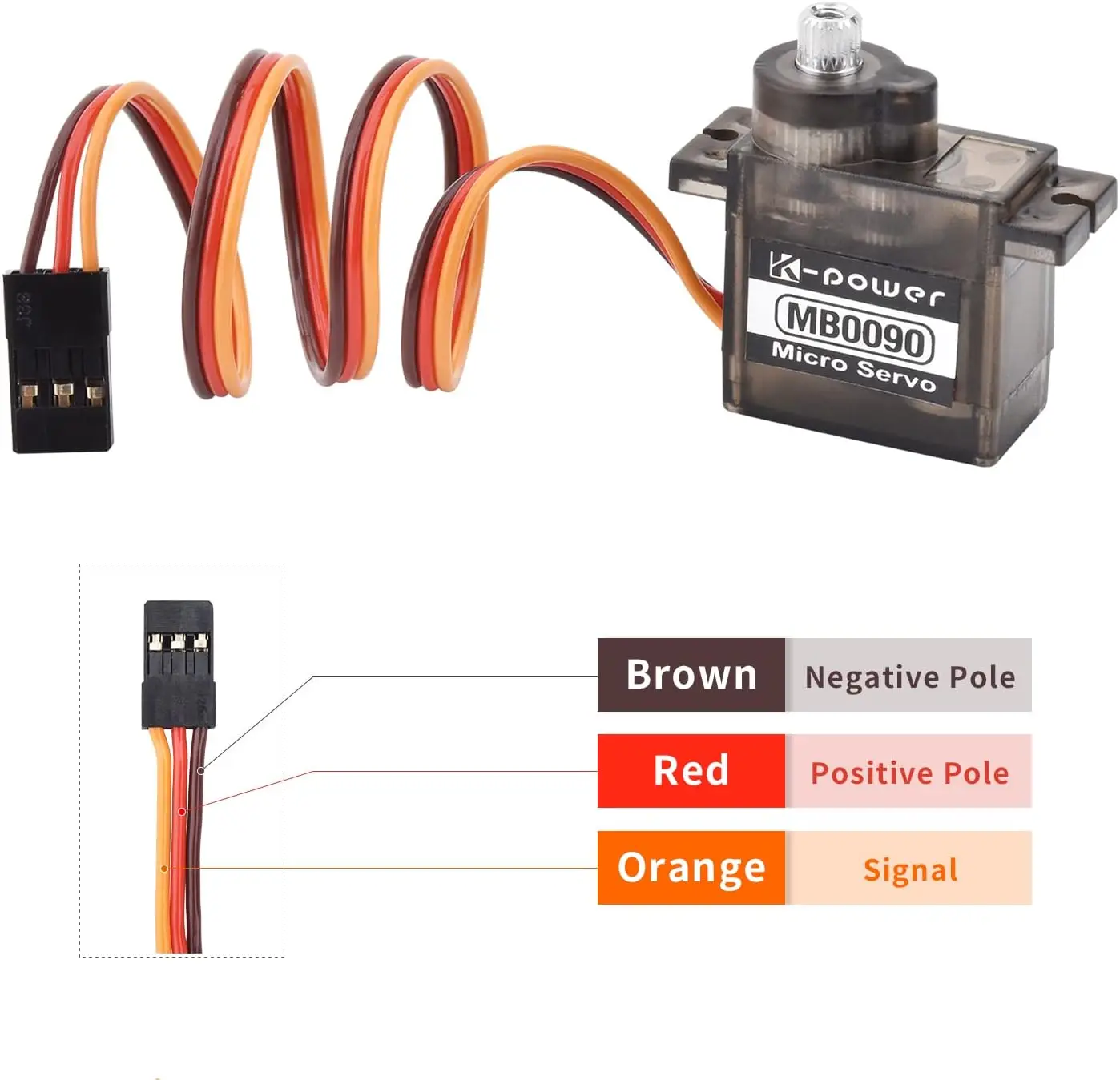 3PCS K-power MB0090 9g 메탈 기어 아날로그 마이크로 서보, 헬리콥터 비행기 RC 자동차 로봇용 2.3KG 토크 RC 서보