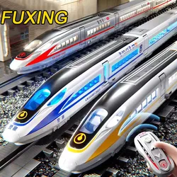 1:60 Scale FuXing High-speed Railway Alloy Toys Cars Models with Sound Light Doors Can Opened Trains for Children Birthday Gifts