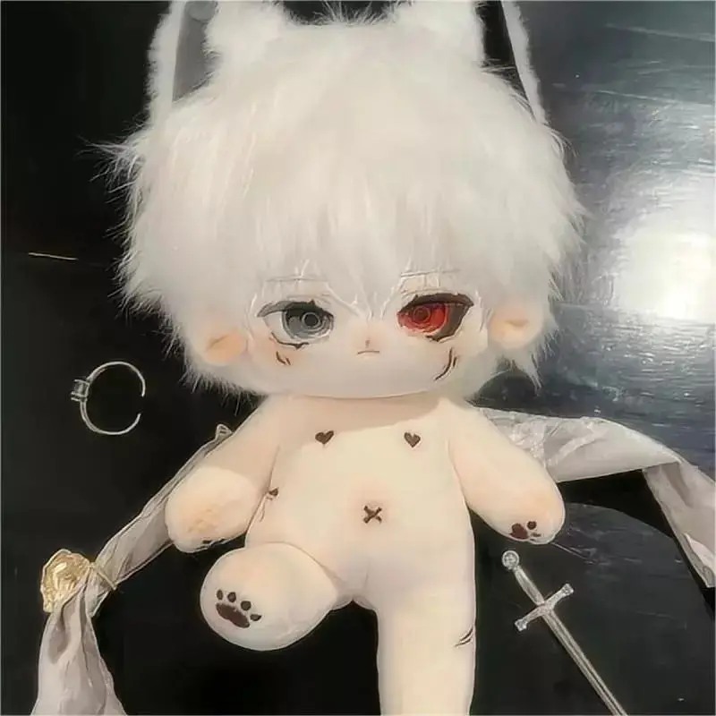 20cm Japan Anime Kaneki Ken Kawaii Cosplay Plush Doll Body Ears Cartoon Dress Up Clothing Soft Plushies Model Toy Figures Gifts