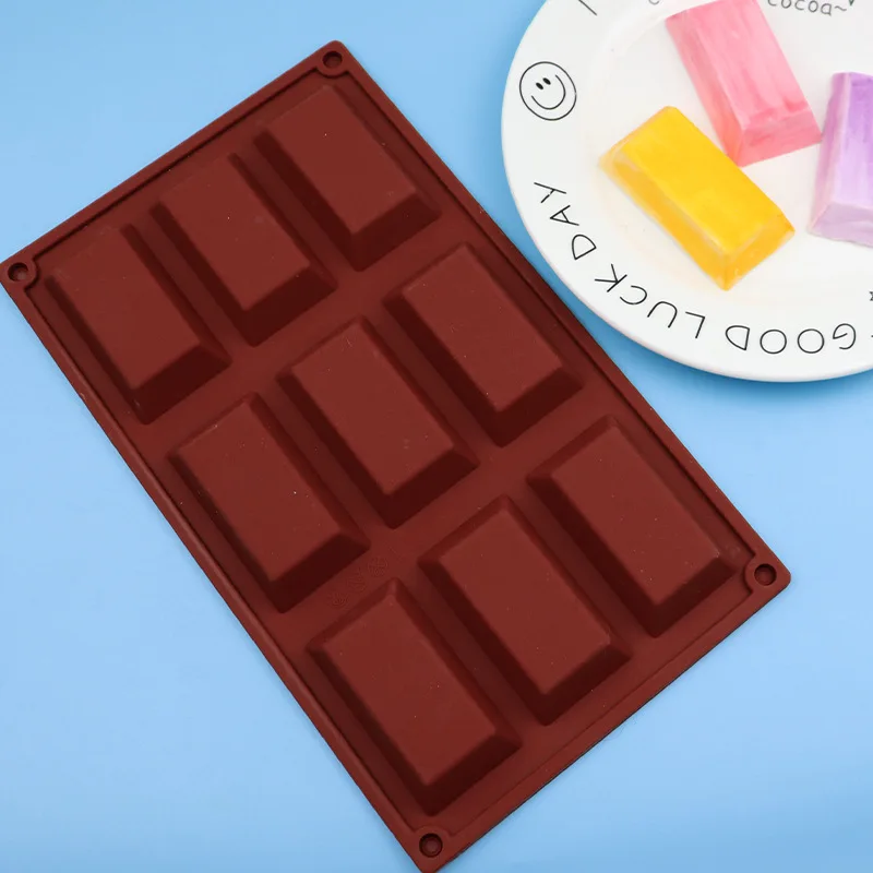 9 Trapezoidal Rectangular Silicone Cake Mold, Aromatic Cold Soap Mould XG036