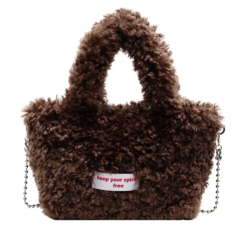 Velvet Solid Color 2024 New Product Women's Crossbody Bag Buckle Simple Fashion Winter Handbag Soft Simple Fashion Shoulder bags