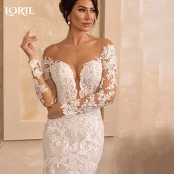 LORIE Lace Wedding Dresses Off Shoulder Sweetheart Bride Gown Beach Boho Mermaid Bride Bridal Dress vestidos de novia Customized