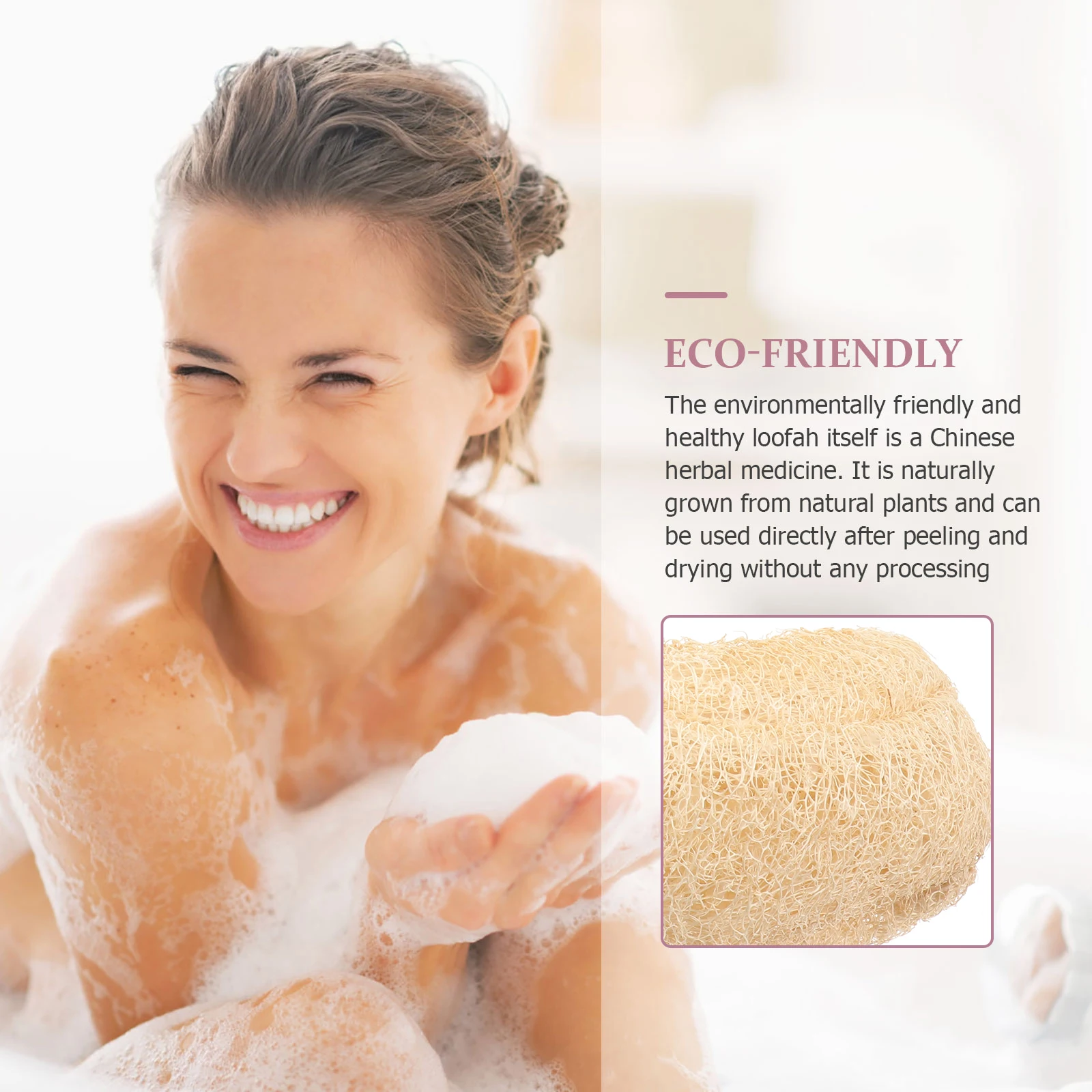 

1pc Natural Loofah Bath Sponge Scrubber Shower Exfoliator Body Skin Cleaner Household Cleaning Tool Soft Fiber Plant Material