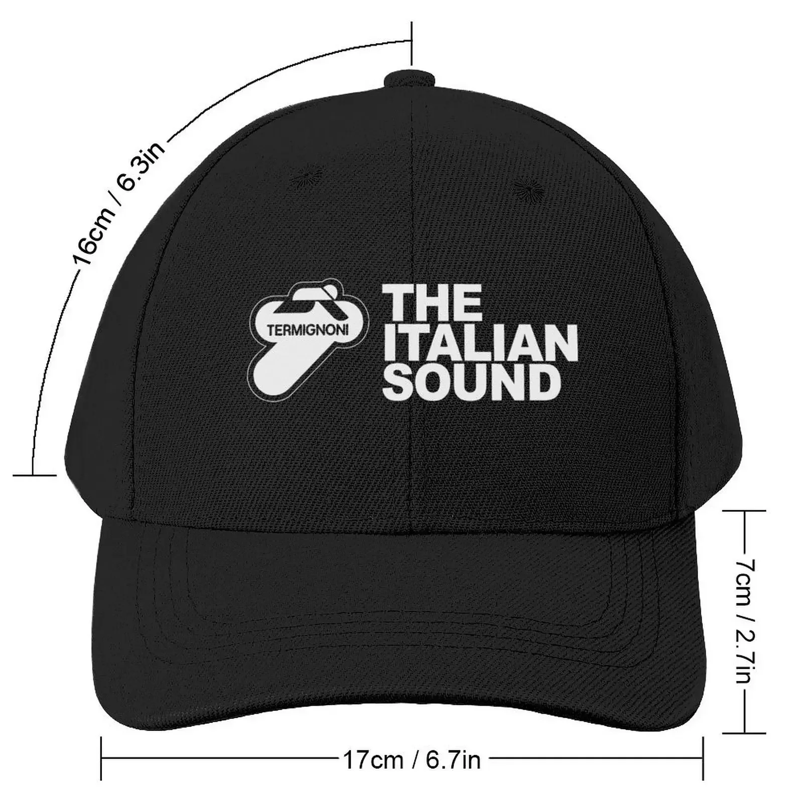 Termignoni - The Italian Sound (White text) Baseball Cap Uv Protection Solar Hat Golf Wear Bobble Hat Men's Women's