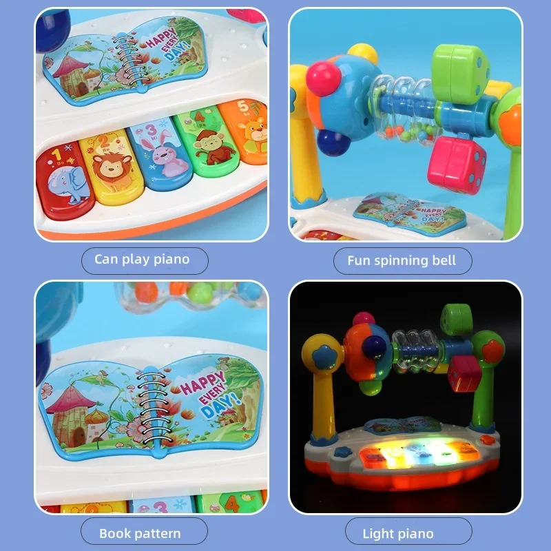 Baby puzzle, early education, enlightenment, lighting, music toys, multifunctional music, qin player, bell ringing, male and fem