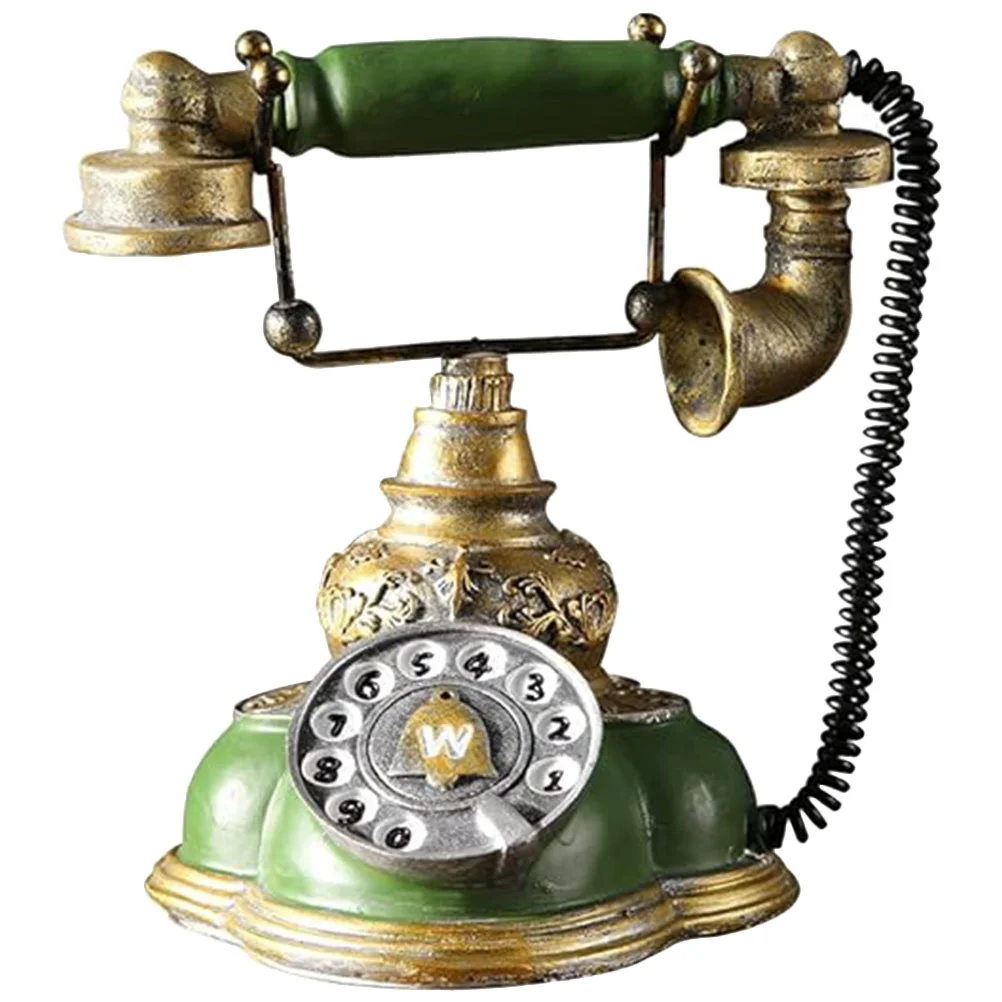 Resin Crafts Home Decors Phone Telephone Small Rotary Vintage House Ornament Model The Call