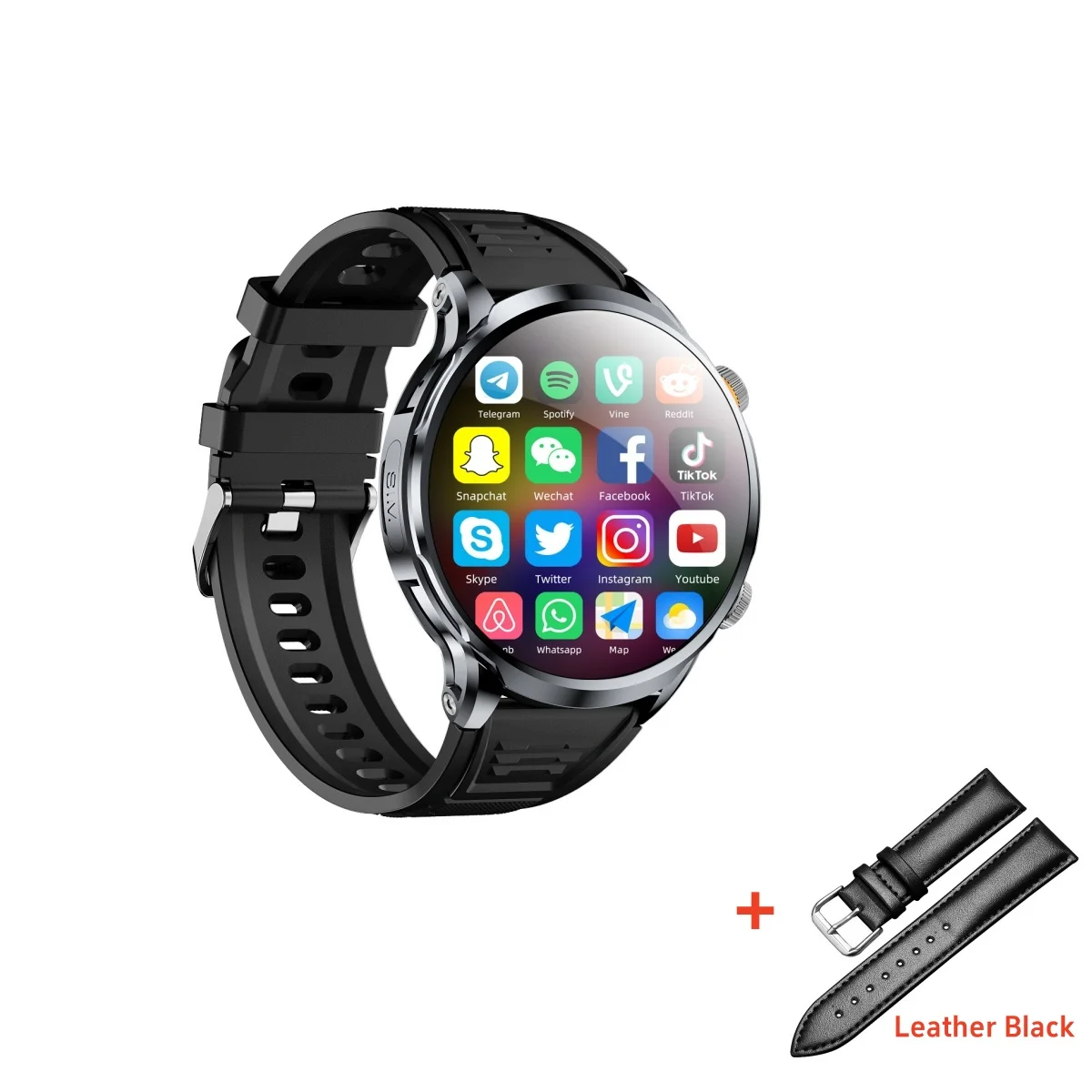 Originele H18 Smart Horloge 1.95 Inch Android 10.0 8MP Camera GPS 256G ROM Stalen Band WiFi Compatibel Google Play Store Smartwatch