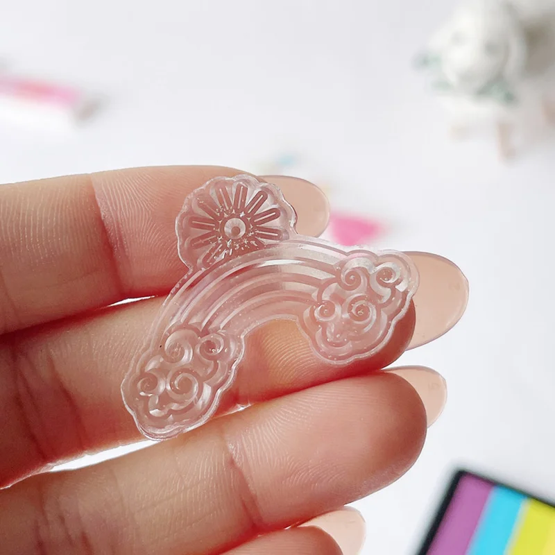 Rainbow Girl Transparent Silicone Finished Stamp Journal DIY Scrapbook Rubber Coloring Embossed Diary Stencils Decor Reusable