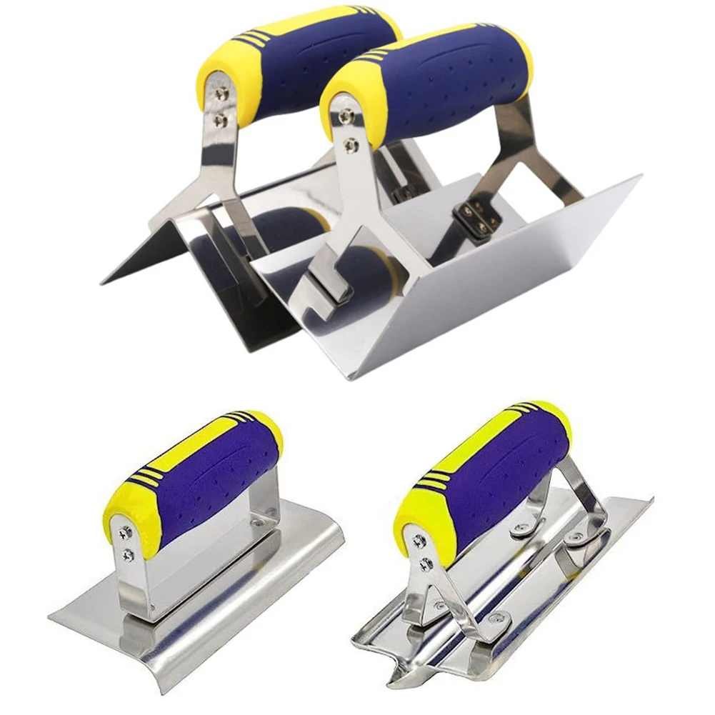 Concrete Hand Edger Groover Tools Set Plaster Cement Finishing Stainless Steel Corner Trowel Corner Plastering Tools