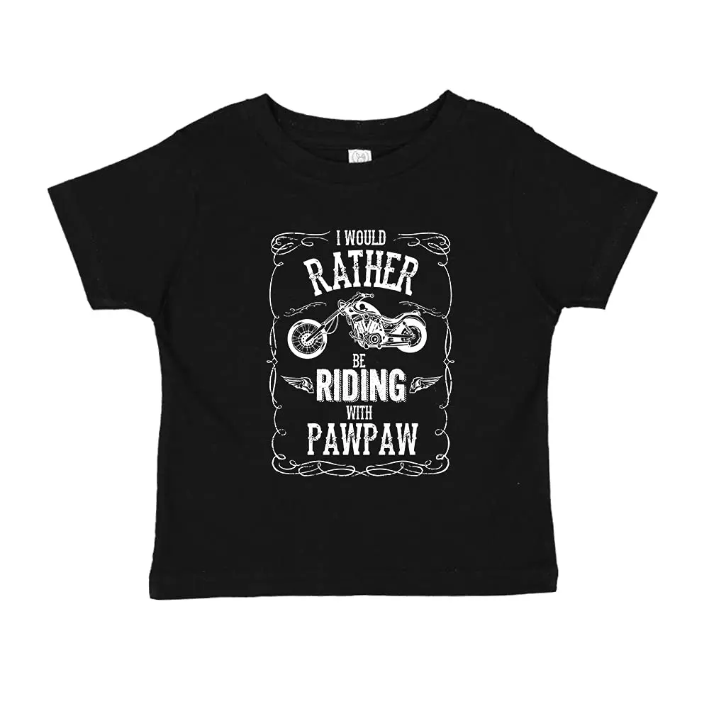 I'd Rather Be Riding With Pawpaw Motorcycle BabyCartoon vintage Luxury oversizedY2K High quality brand