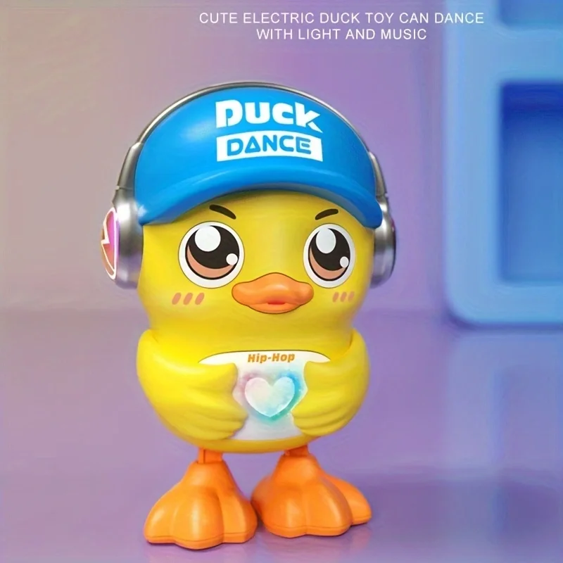 Elektrisch dansend eendspeelgoed, muzikaal speelgoed met verlichting, kinderfeestartikelen, kamerdecoratie, schattig geel eendspeelgoed met hoed